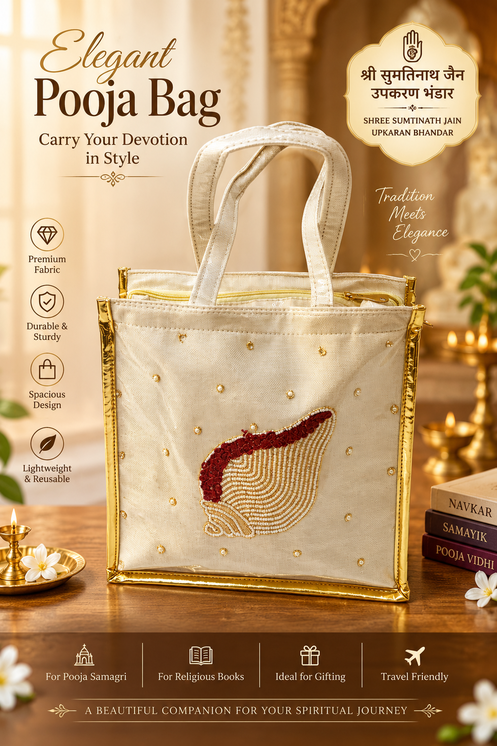 Shankh design samayik bag