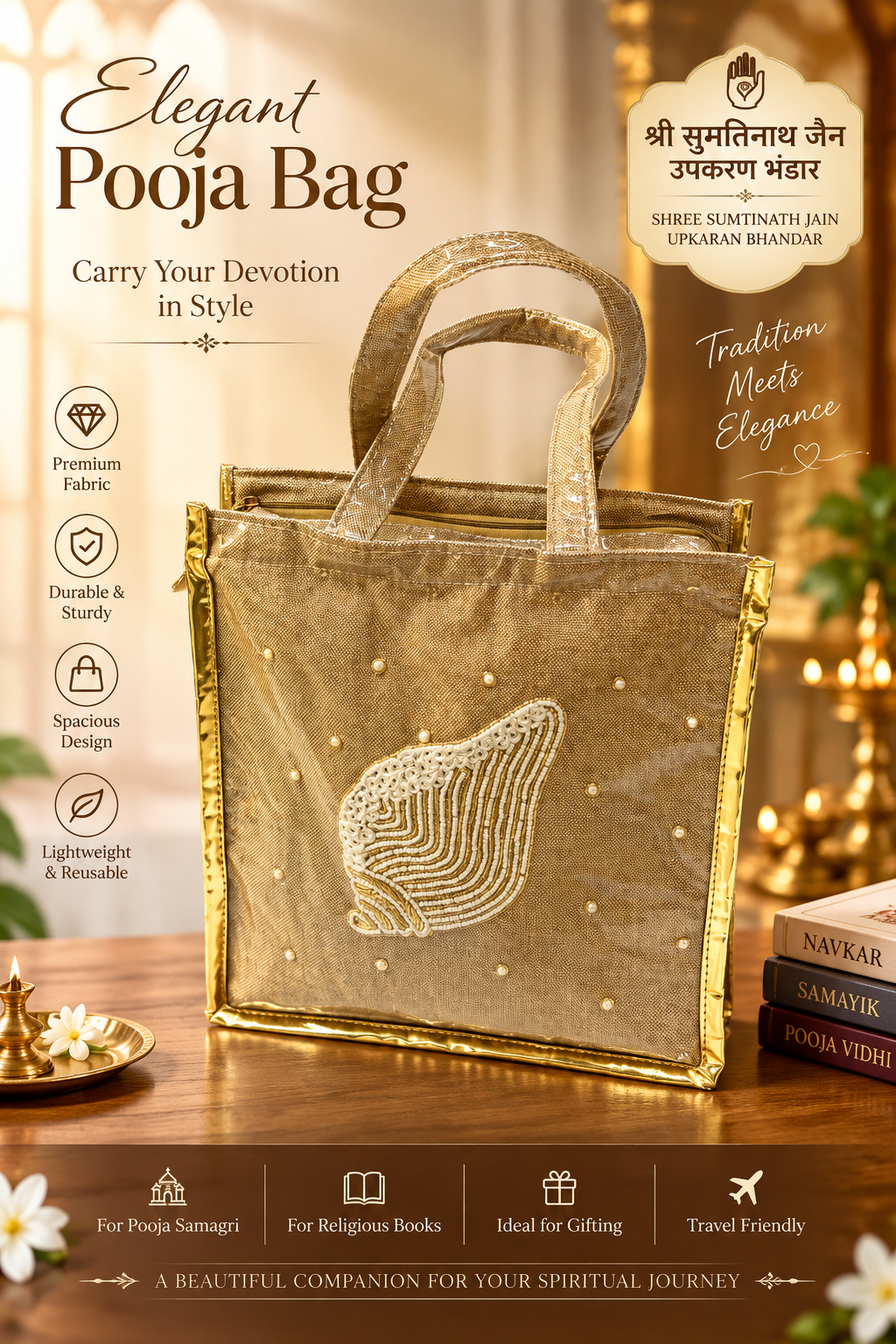 Shankh design samayik bag