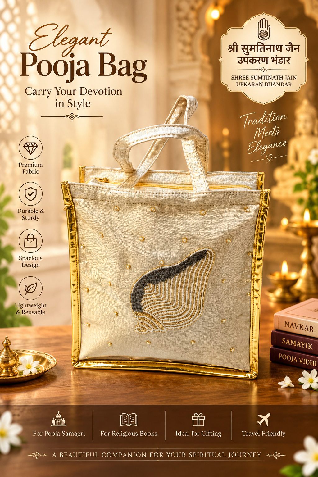 Shankh design samayik bag