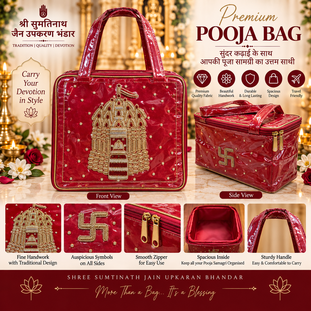 mandir design asthprakari bag