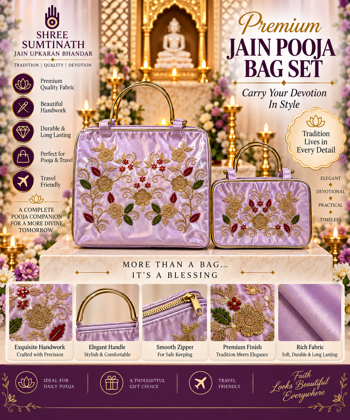 English color samayik bag batwa set