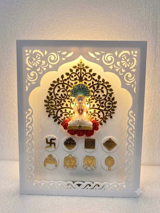 Asthmangal with parshwanath bhagwan and kalpvruksh LED frame (10x12 size)
