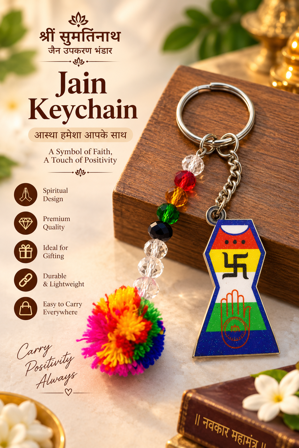 jain symbol keychain
