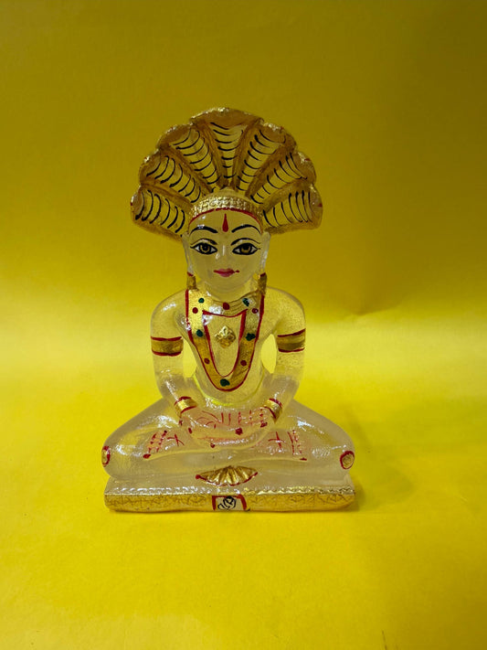 Transparant clear parshwanath bhagwan idol (5 inches)