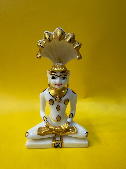 Golden varakh printed parshwanath bhagwan idol (7 inch)