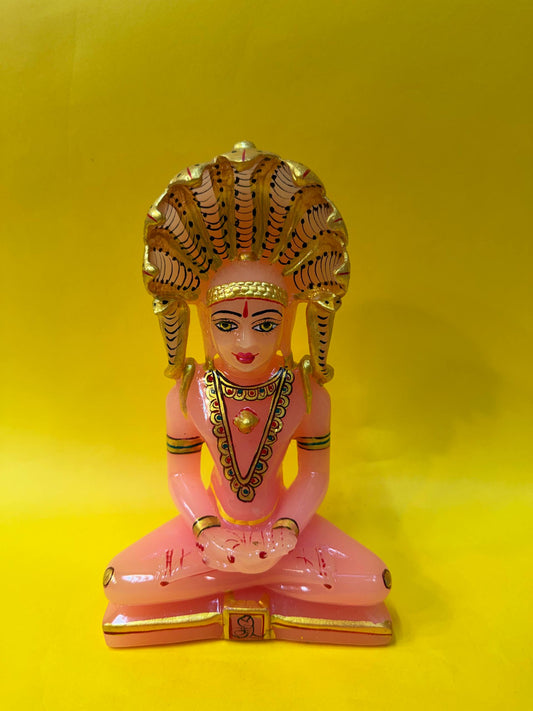 Pink Parshwanath bhagwan idol (9 inch)