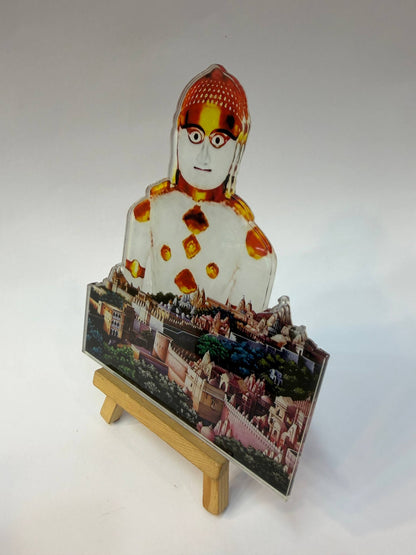 Adinath bhagwan with palitana patt cutout( size - 6 inch)